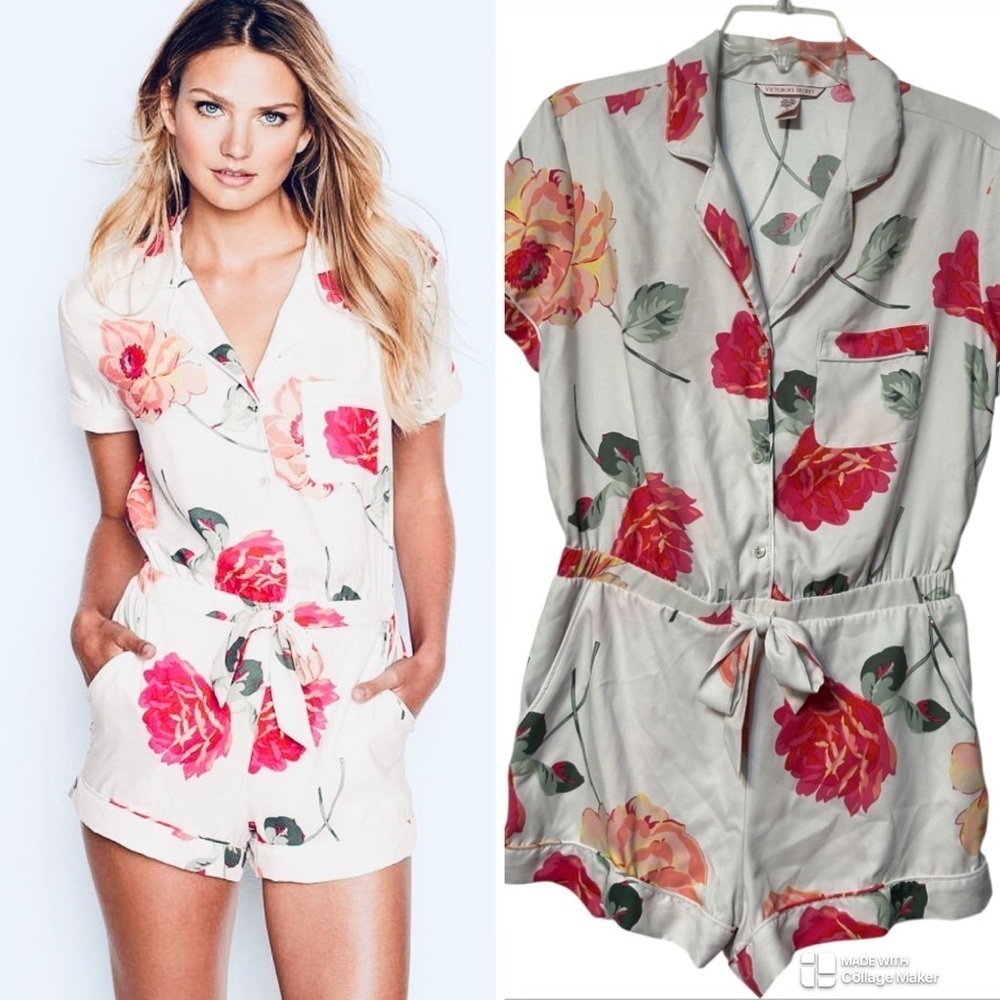 Victoria's Secret satin Floral romper